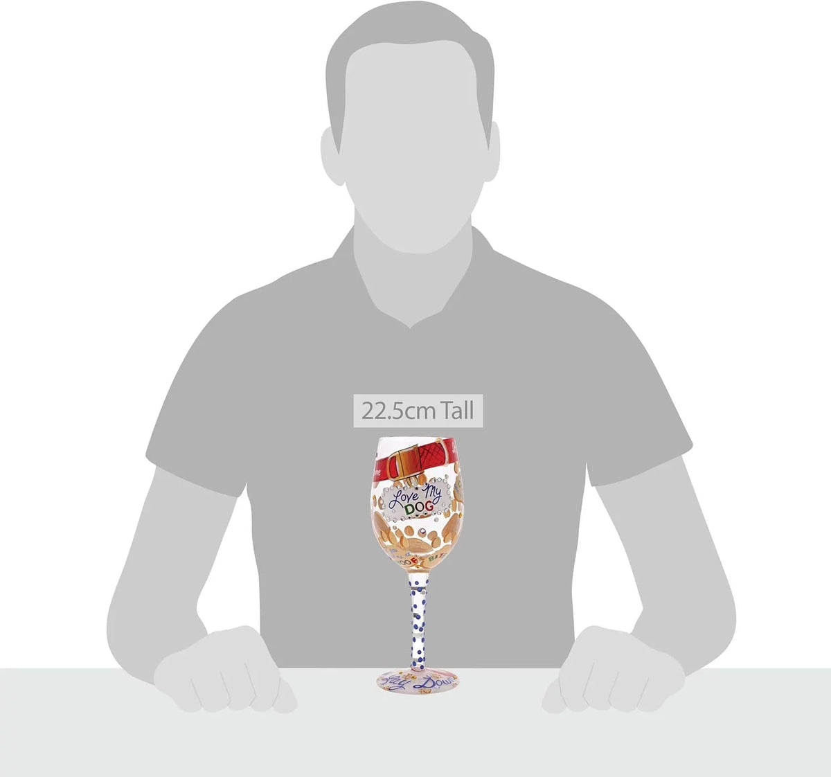 Hand-Painted Artisan Wine Glass 15 Oz Z136