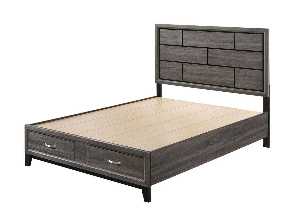 Weathered Gray Eastern King 3pcs Bedroom Set with Storage L209196