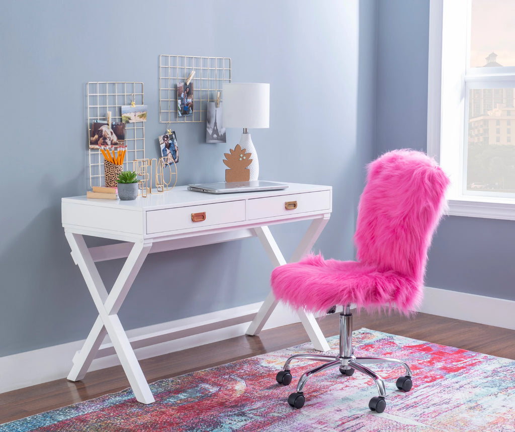 2-Drawer White Writing Desk P784210