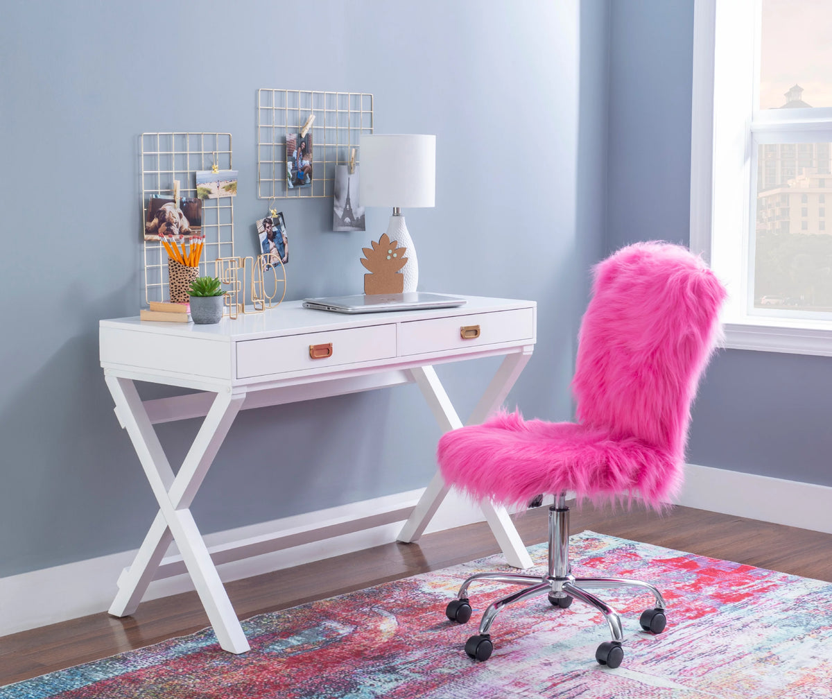 2-Drawer White Writing Desk P784210