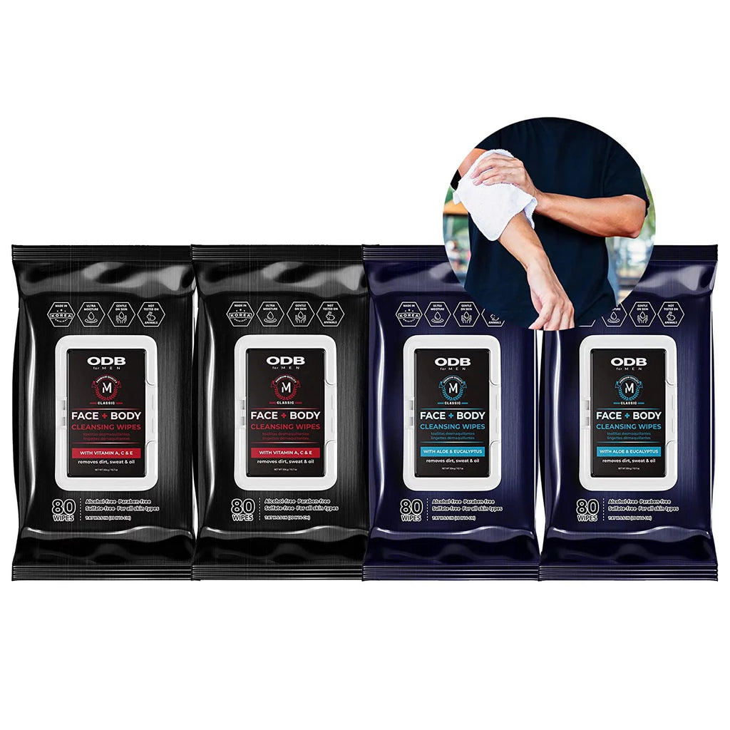 Men's Face and Body Cleansing Wipes Aloe & Vitamin D382440