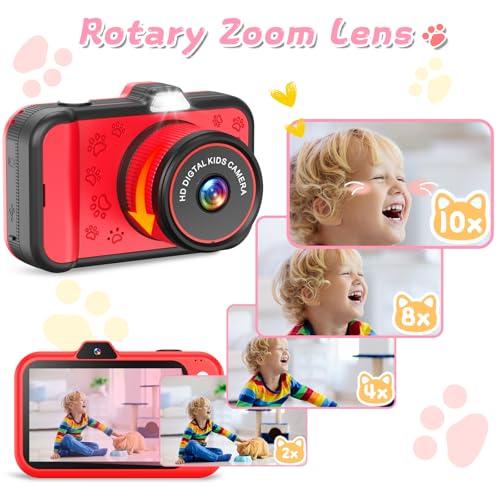 Kids Digital Camera with Rotating Zoom Lens, 3.5” Screen, 1080P, 32GB Card P820