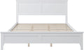 White Queen Size Platform Bed with Headboard D54255