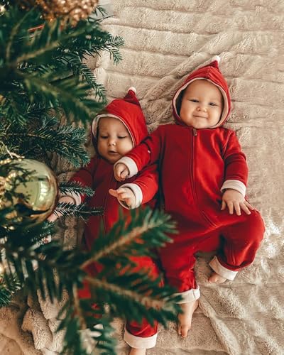 Newborn Christmas Footie Romper Zipper Bodysuit Jumpsuit W827831