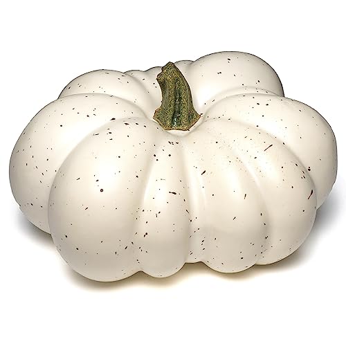 Large Artificial Pumpkin 12.6inch White Speckles L77566