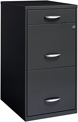 18 inch 3 Drawer Metal File Cabinet with Pencil Drawer Charcoal T7837