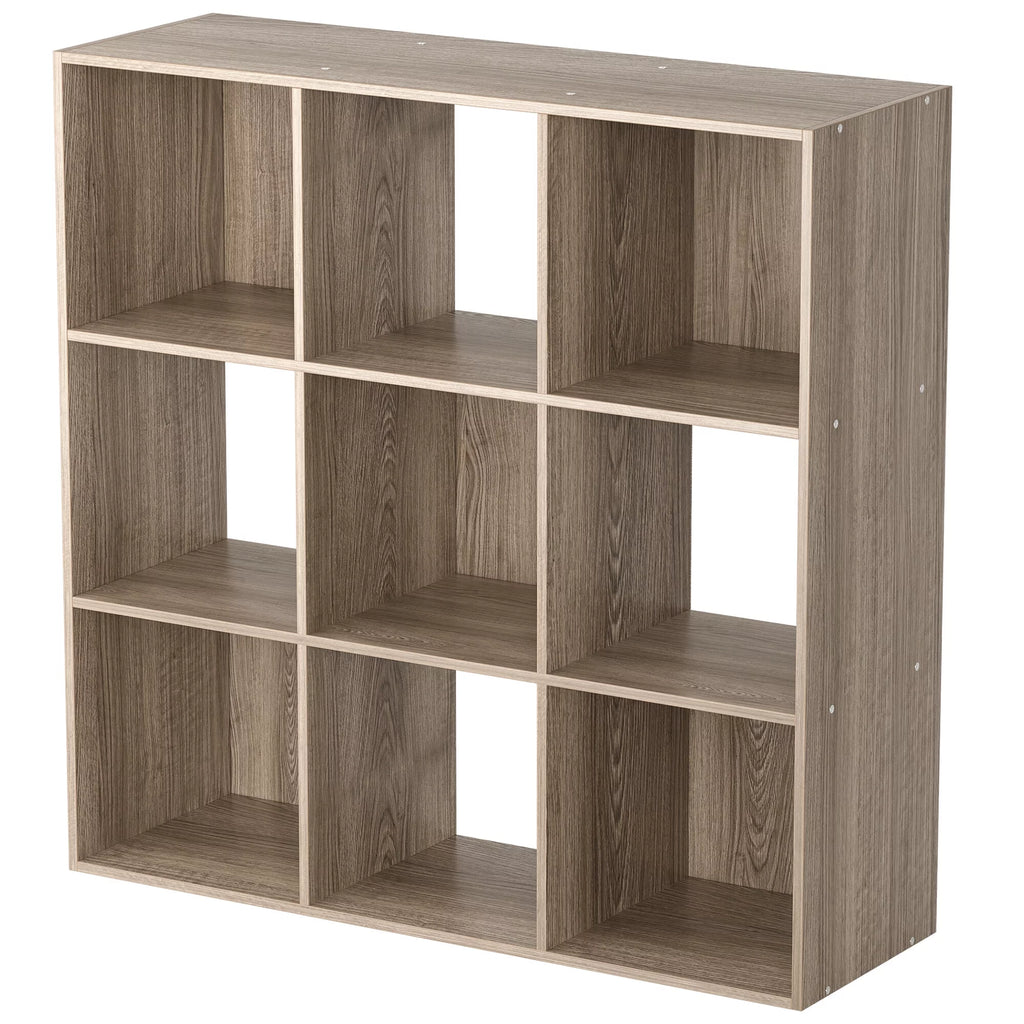 9 Cube 3 Tier MDF Bookshelf Brown X253