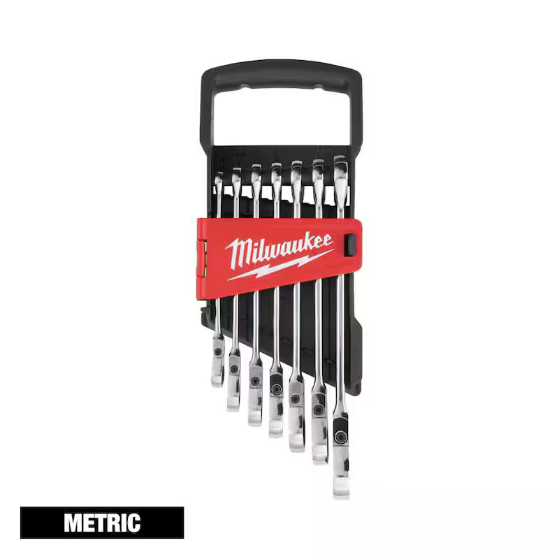 7-Piece Flex-Head Ratcheting Combination Wrench Set Metric F226
