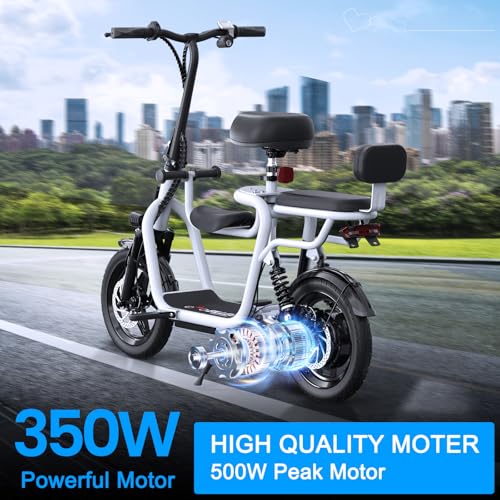 Electric Scooter with Seat, 500W Motor, 20 Mile Range, 14" Pneumatic Tires I376
