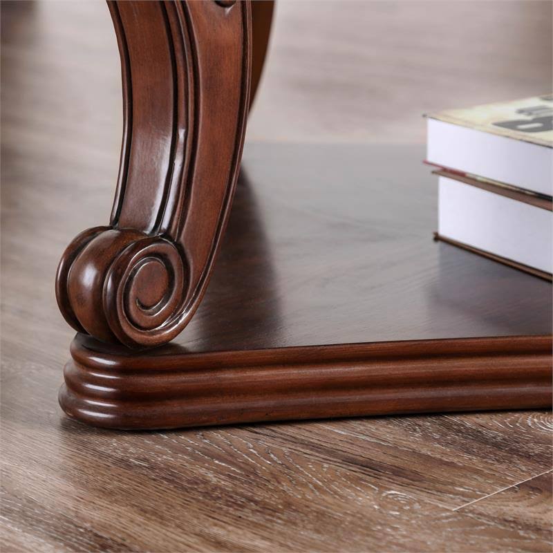 Dark Oak Wood Open Shelf Sofa Table N885