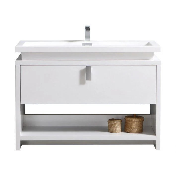 48 in. High Gloss White Modern Bathroom Vanity T9319