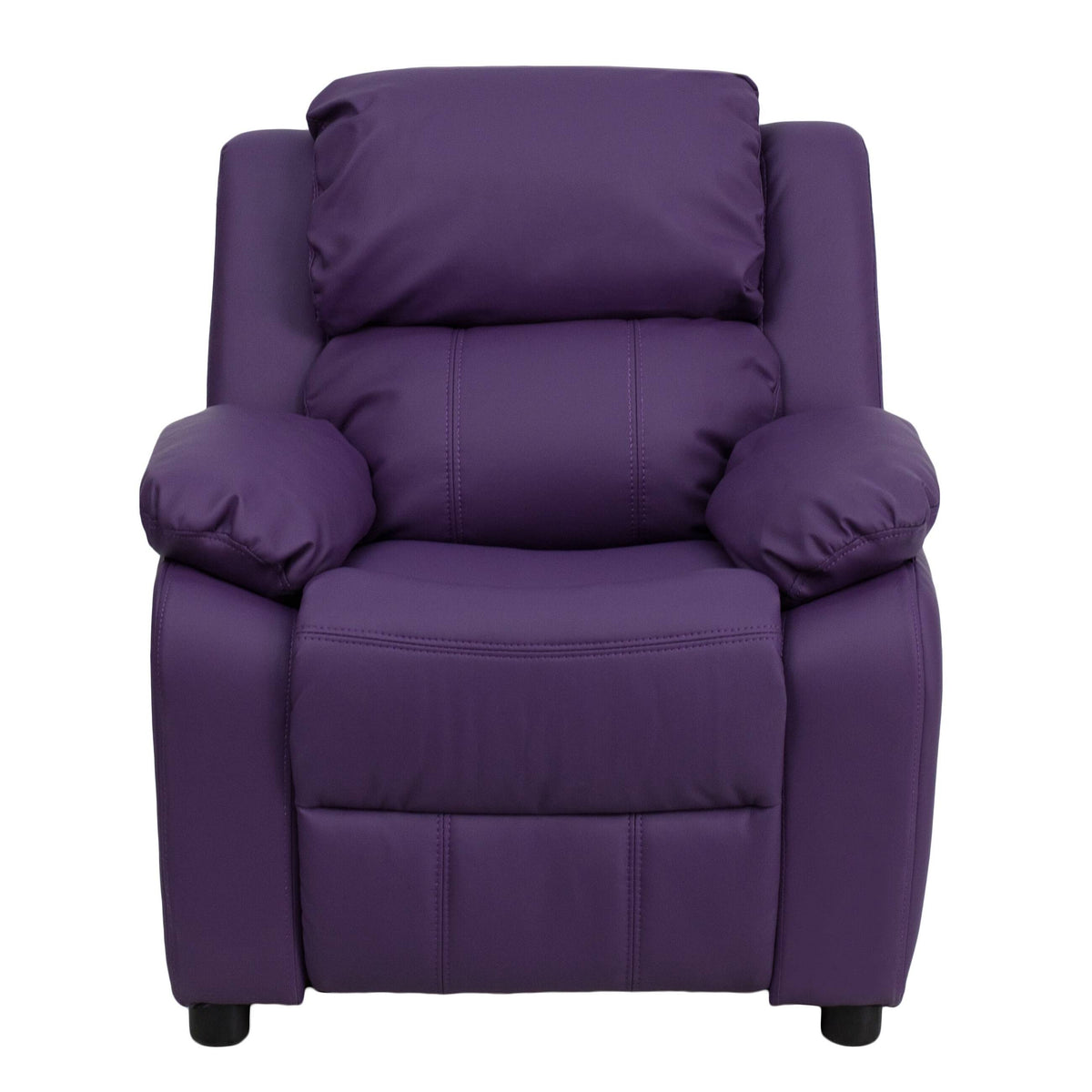 Green Vinyl Kids Recliner with Storage Arms K4254