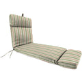Grey Stripe Rectangular Outdoor Chaise Lounge Cushion with Ties G509657