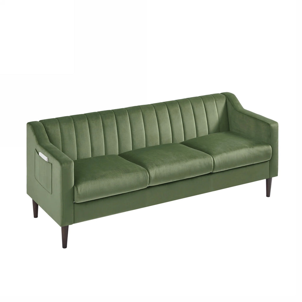 Green Velvet 3 Seats Sofa E1842