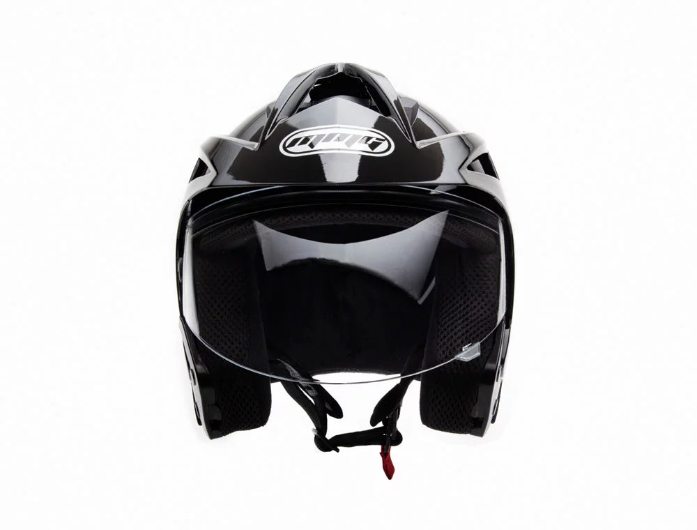 Open Face Helmet DOT Flip Up Shield Gloss Black Medium E884030