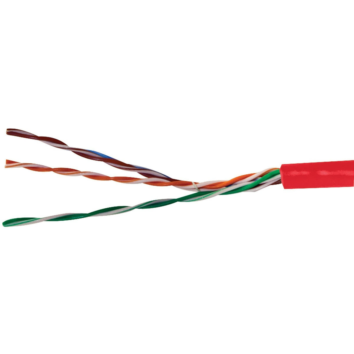 Cat-5e UTP Solid Riser CMR Cable 1,000ft Red B724