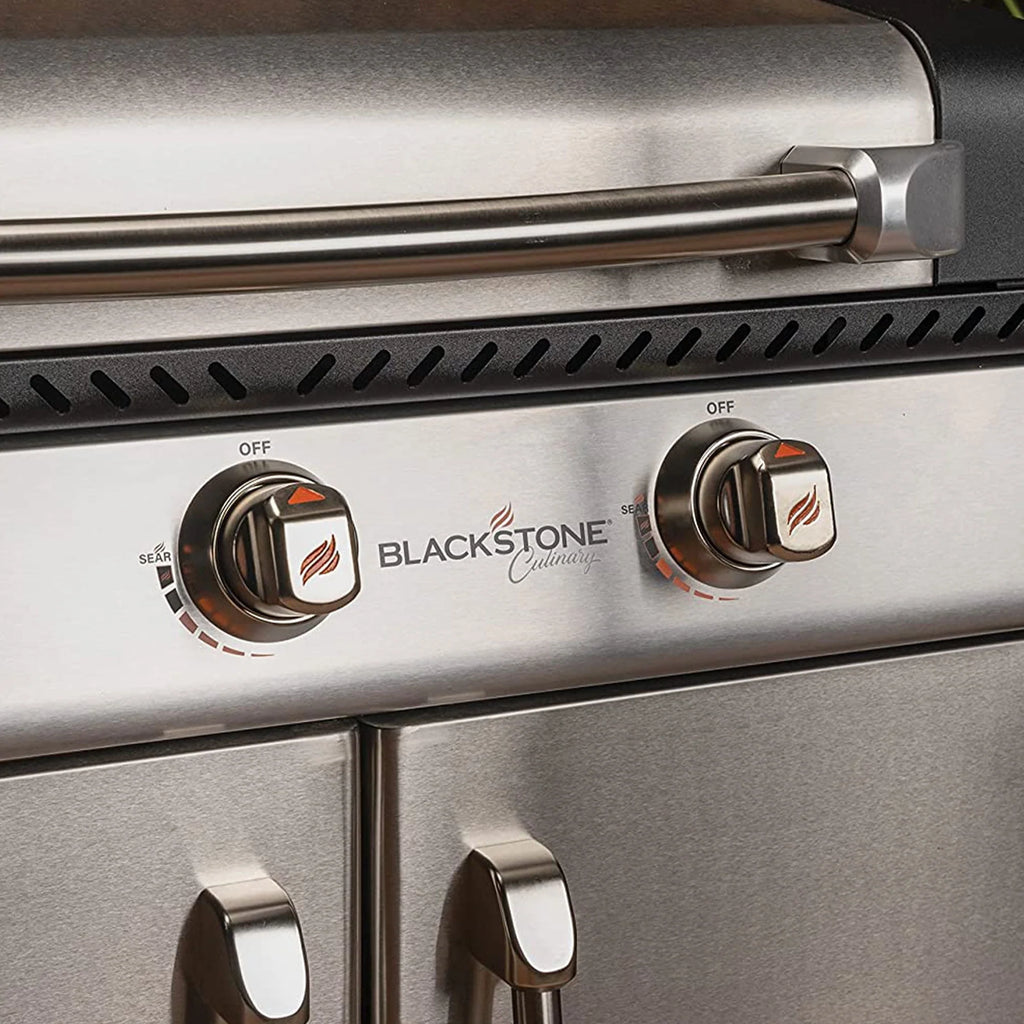 28 Inch 3 Burner Propane Griddle Cooking Station with Cabinets M42940