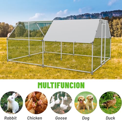 Large Metal Walk-in Chicken Coop with Anti-UV Cover I575