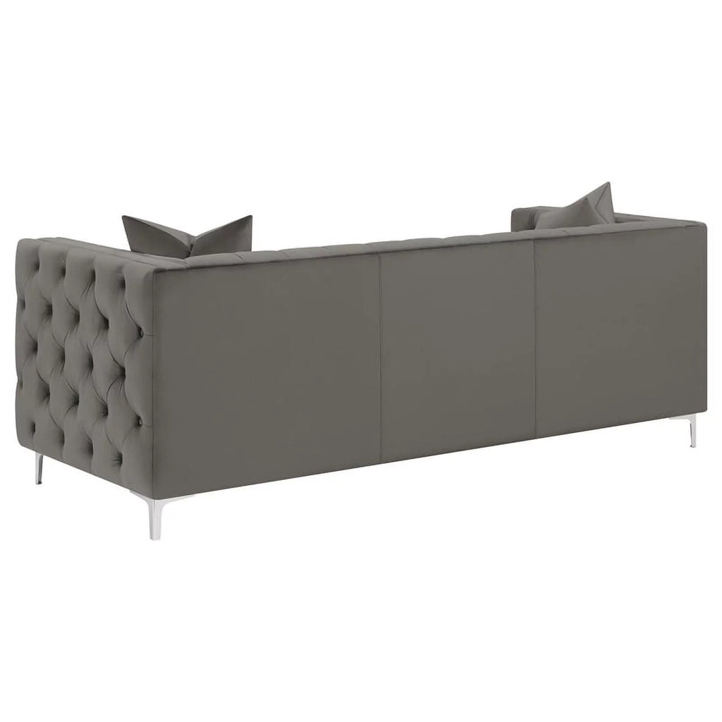 3-piece Velvet Tufted Tuxedo Arms Living Room Set P9635