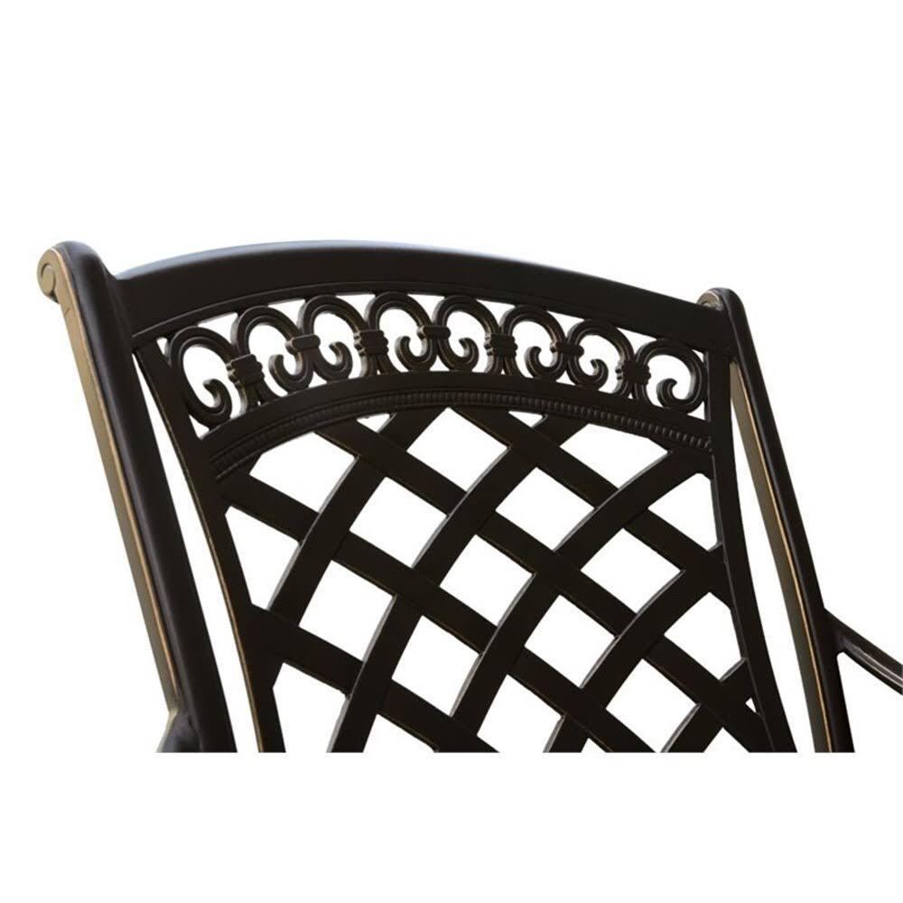 Black Aluminum Patio Dining Arm Chair Set of 2 H526