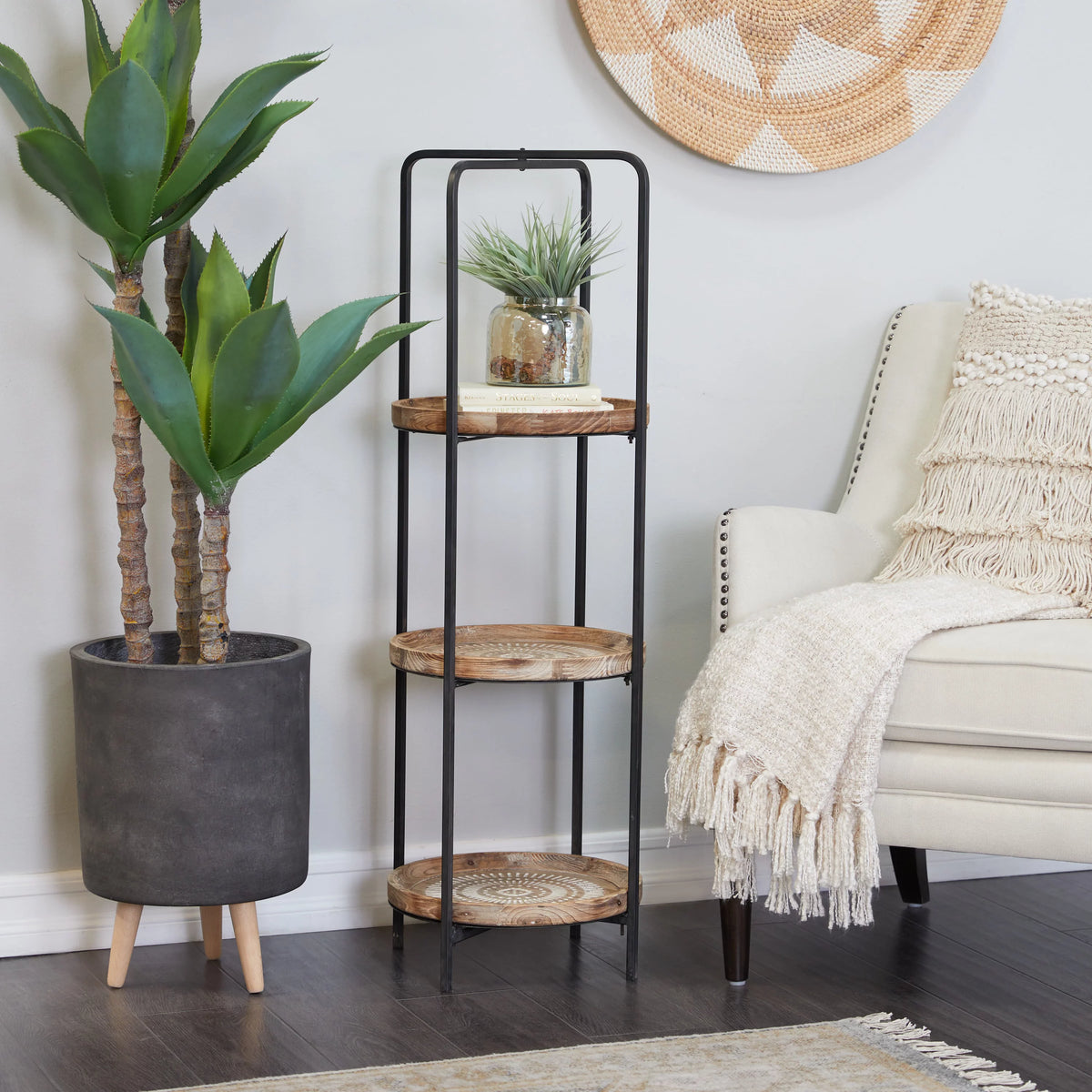 Brown Wood 3-Tier Shelving Unit V514525