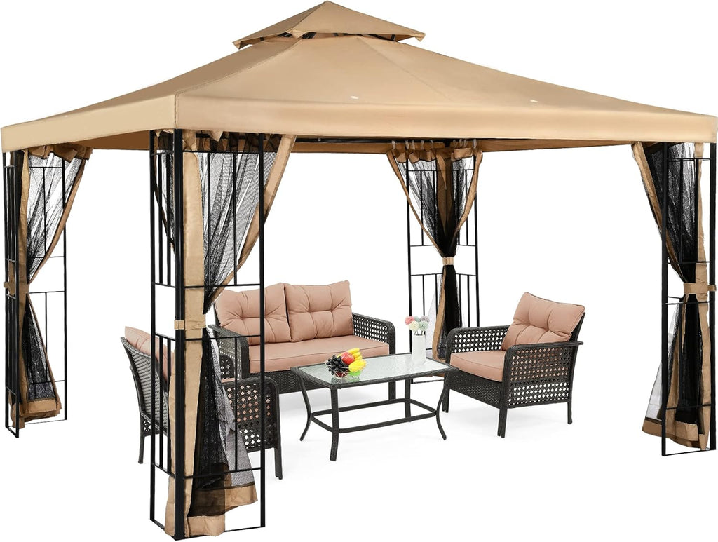 10x10 Steel Canopy with Mosquito Netting T297816