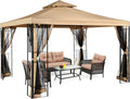 10x10 Steel Canopy with Mosquito Netting T297816