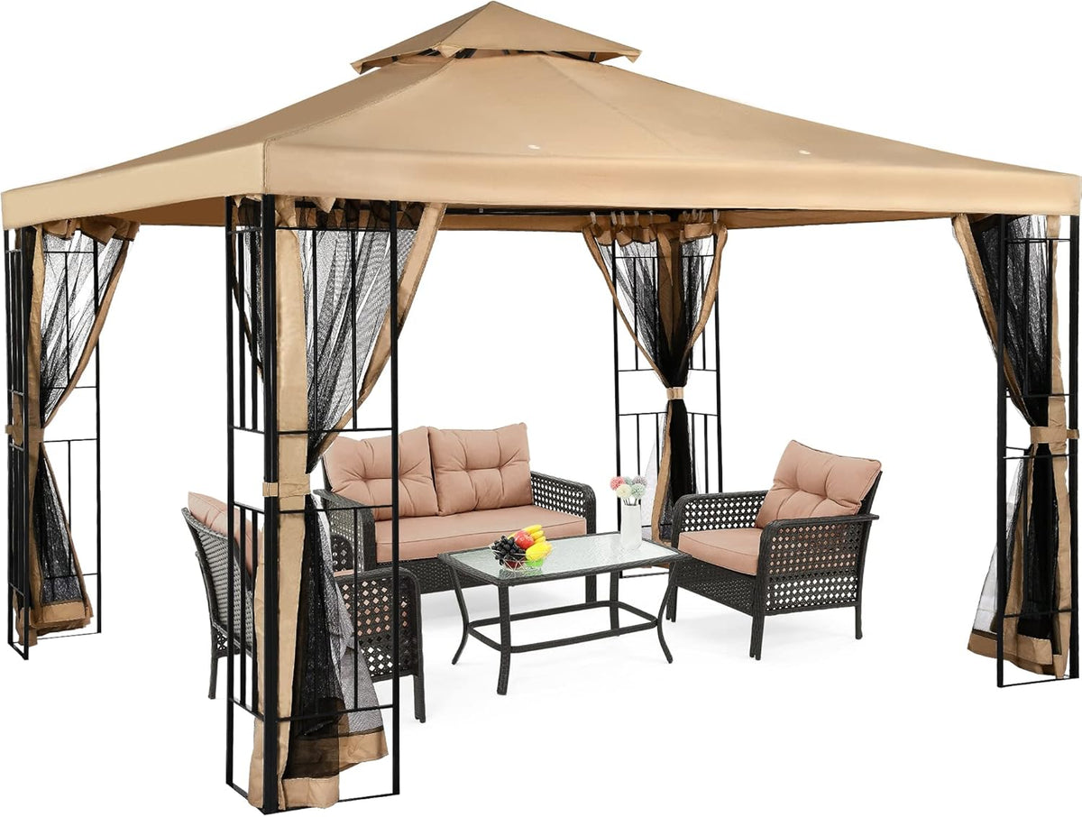 10x10 Steel Canopy with Mosquito Netting T297816