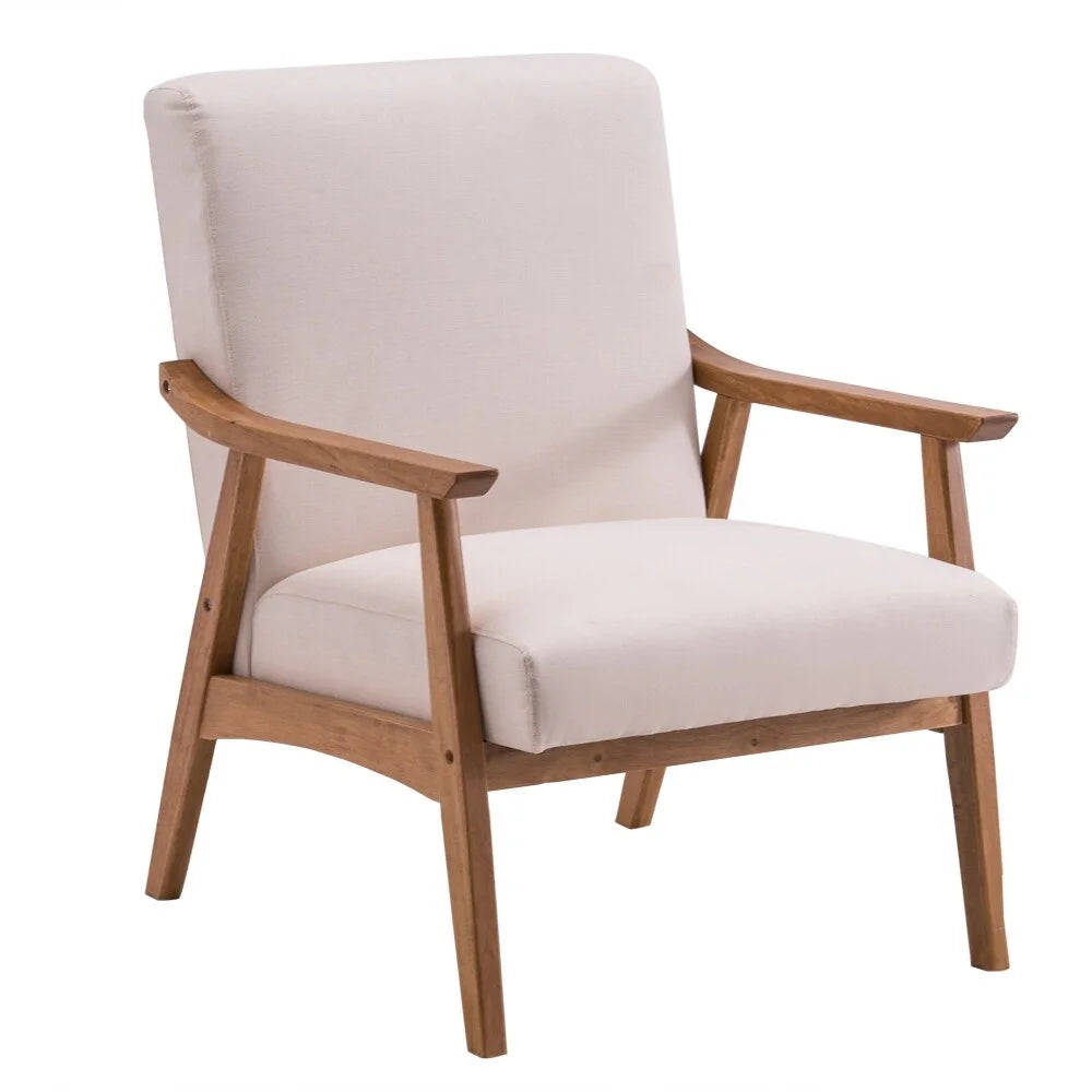 Beige Solid Wood Accent Chair K94638