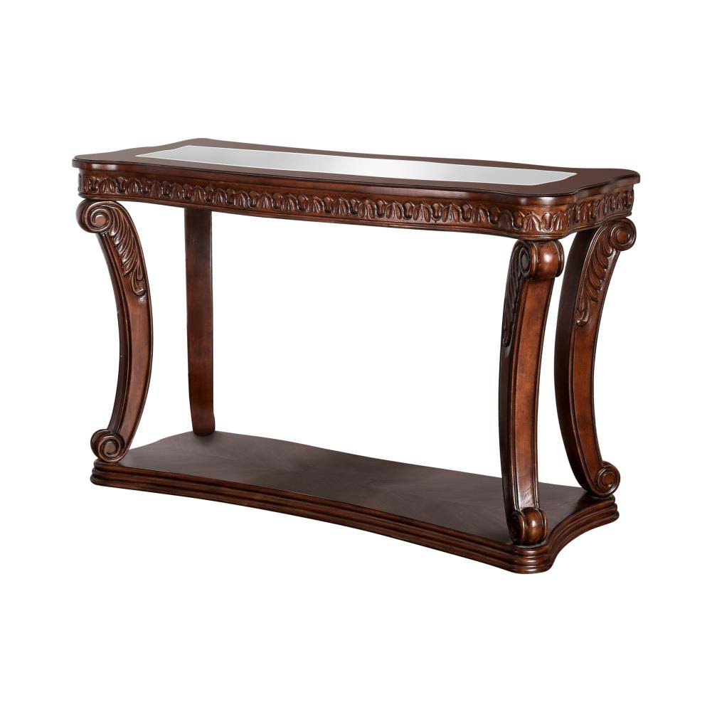 Dark Oak Wood Open Shelf Sofa Table N885