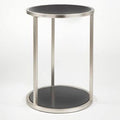 Brushed Nickel Black End Table G85922
