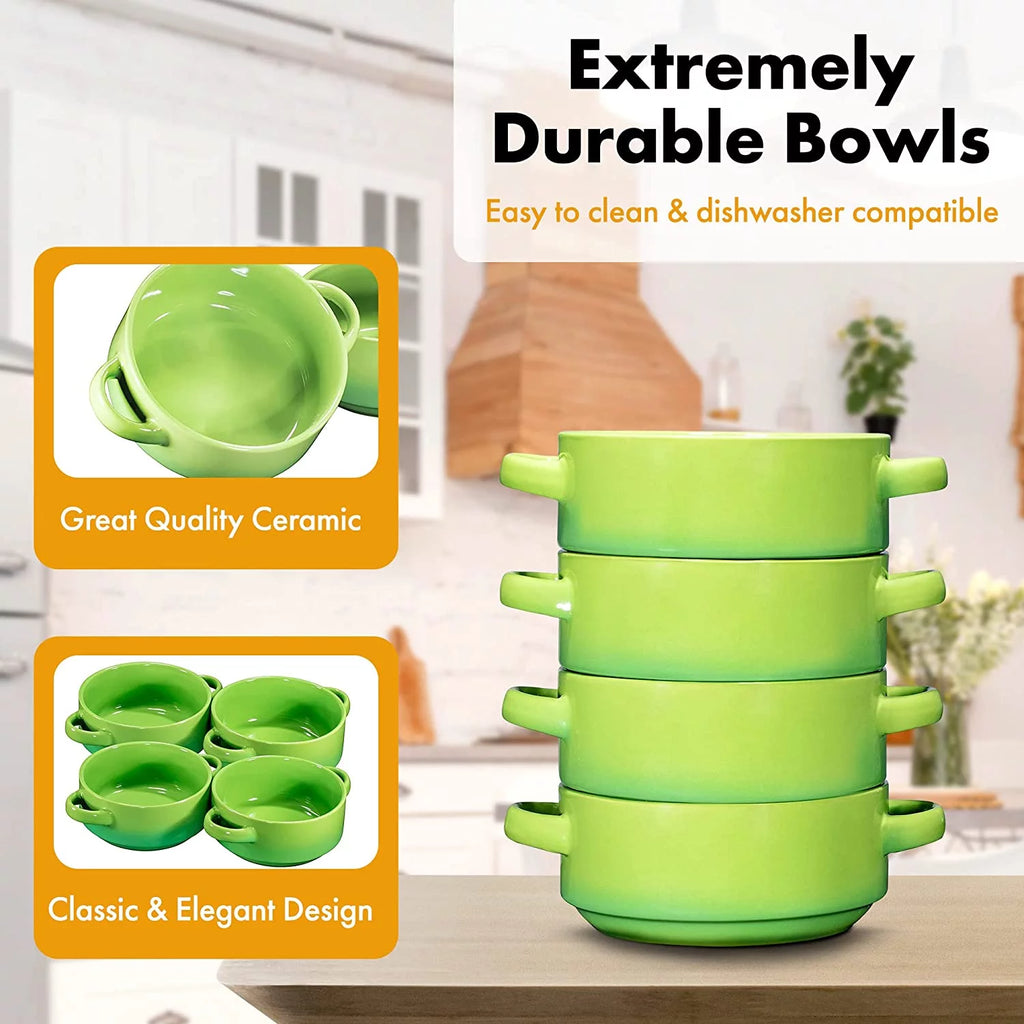 19 Oz Ceramic Soup Bowls with Handles Oven Safe T80292