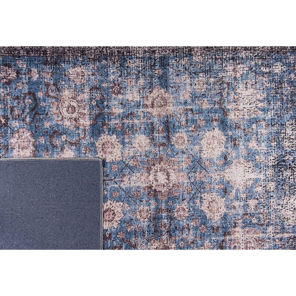 Blue Abstract Washable Area Rug 2' x 3' T6918