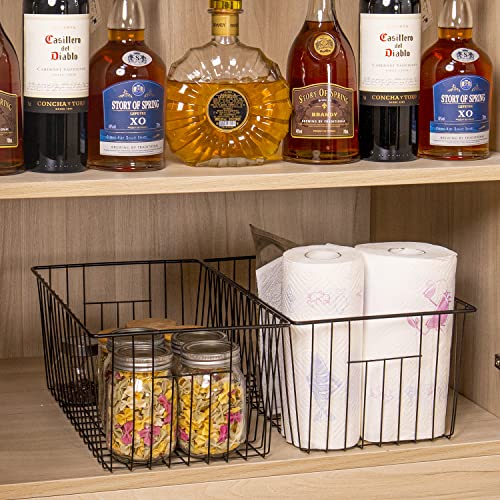 16 inch Upright Freezer Organizer Baskets, Black, Pack 3 T57128