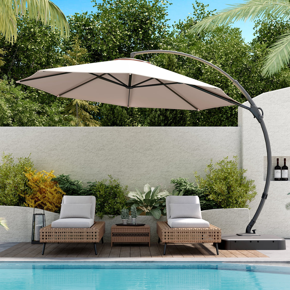 11FT Patio Umbrella with Base M2739