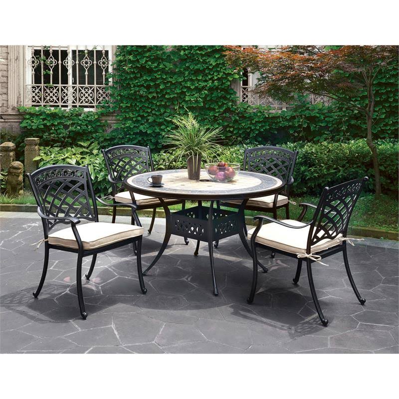 Black Aluminum Patio Dining Arm Chair Set of 2 H526