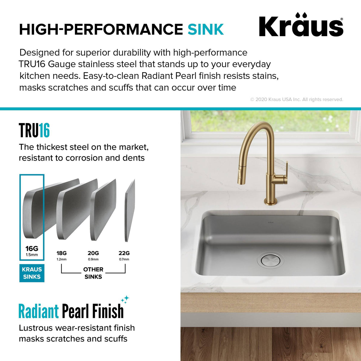 25 in. 16 Gauge Undermount Stainless Steel Single Bowl Kitchen Sink I890