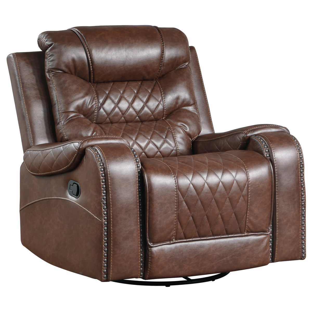 Brown Microfiber Swivel Glider Recliner R77515