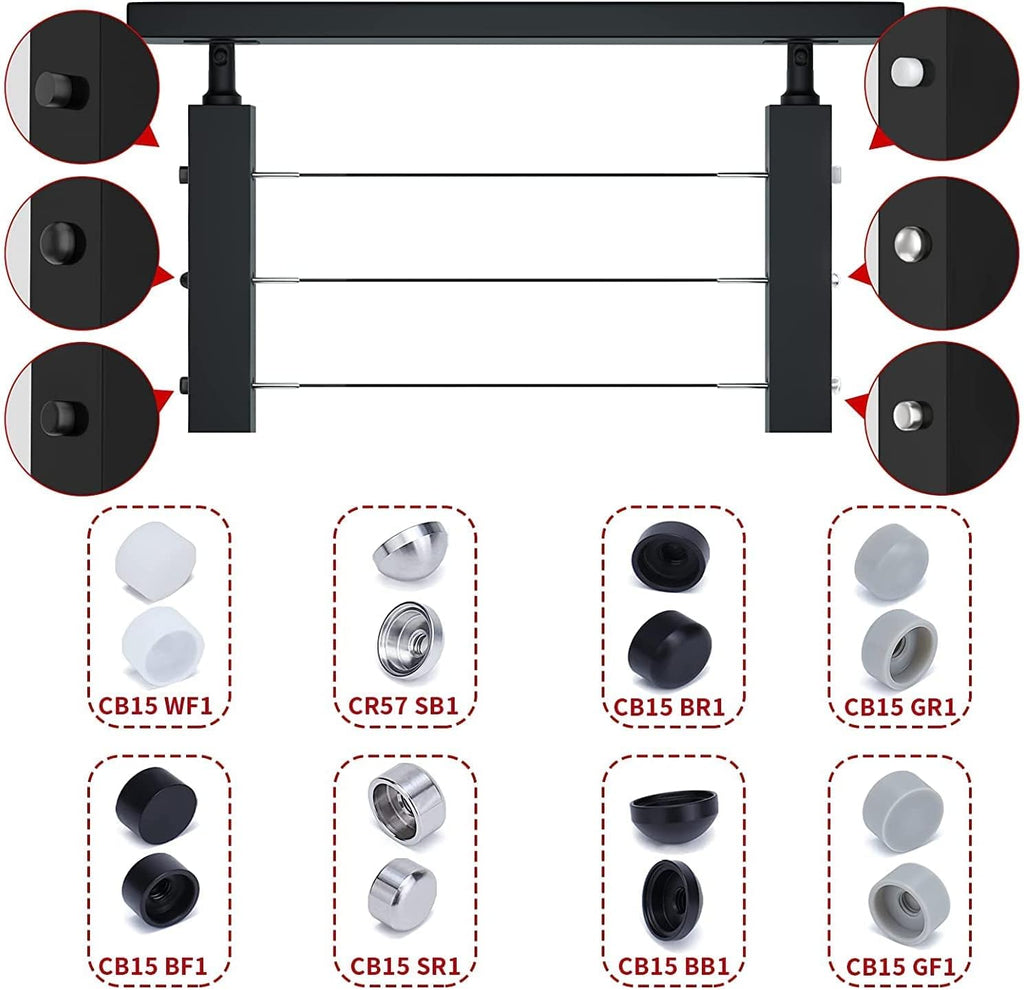 50 Pack Hand Swage Threaded Stud Tensioner 1/8 Cable Railing Kit T316 Stainless Steel U460