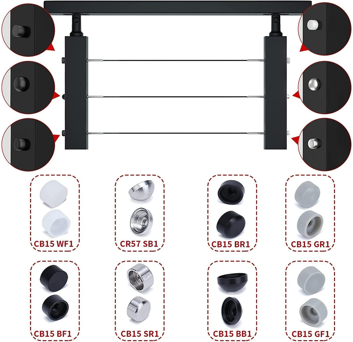 50 Pack Hand Swage Threaded Stud Tensioner 1/8 Cable Railing Kit T316 Stainless Steel U460