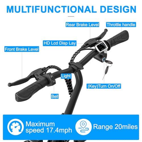 Electric Scooter with Seat, 500W Motor, 20 Mile Range, 14" Pneumatic Tires I376