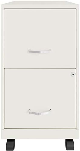 2 Drawer Metal Mobile File Cabinet with Lock, Letter Size, Navy Q74164