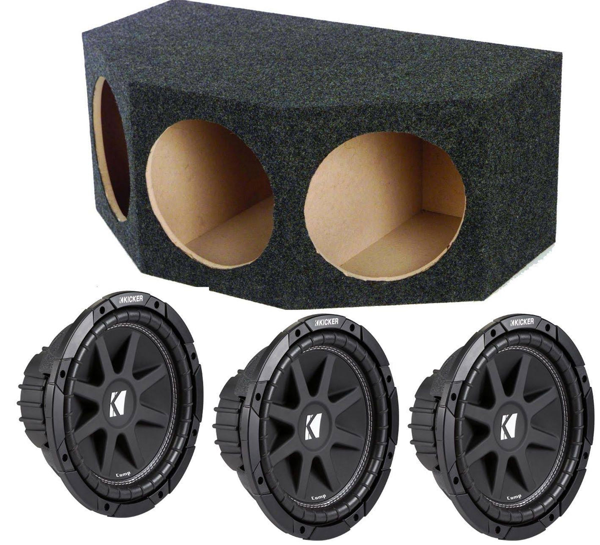 12 inch 900 Watt Car Subs + Sealed Car Enclosure Box D51450