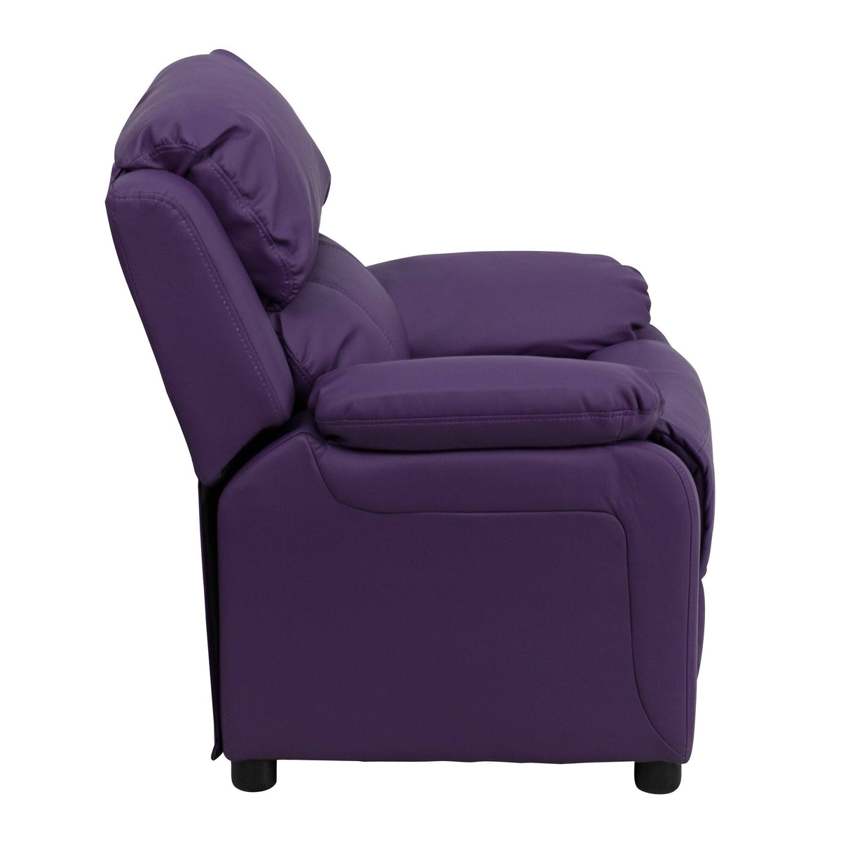 Green Vinyl Kids Recliner with Storage Arms K4254