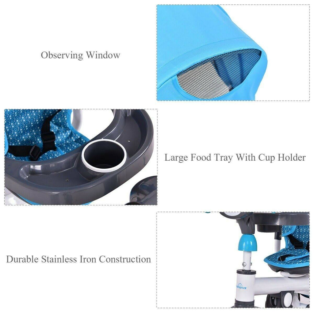 4-in-1 Detachable Baby Stroller Tricycle with Canopy H348022