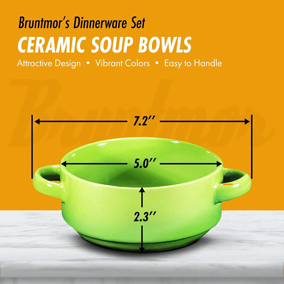 19 Oz Ceramic Soup Bowls with Handles Oven Safe T80292