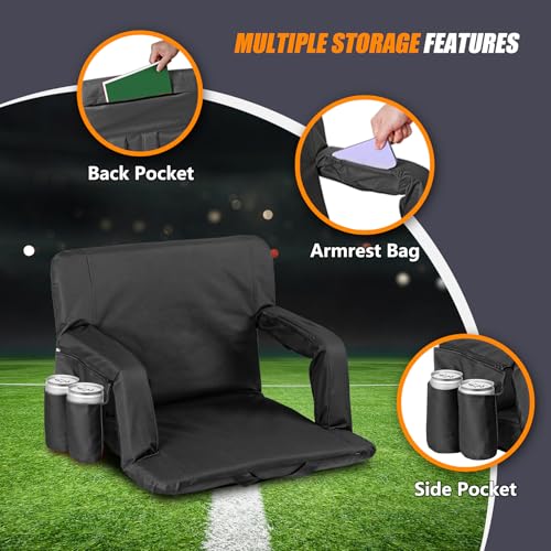 20.5"/25" Wide Padded Stadium Seat with Back Support H5264