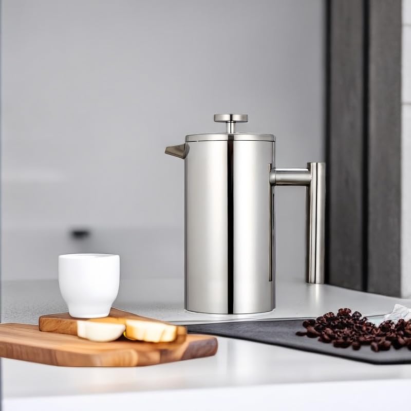600ml Double-Wall Insulated Stainless Steel French Press B475592
