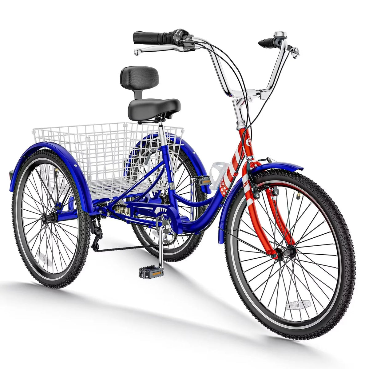 7 Speed Adult Tricycle with Basket & Dual Braking System V329049