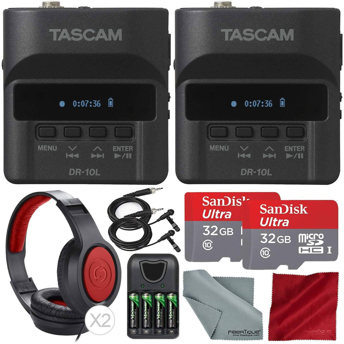 Portable Digital Studio Recorder with Lavalier Microphone K844325